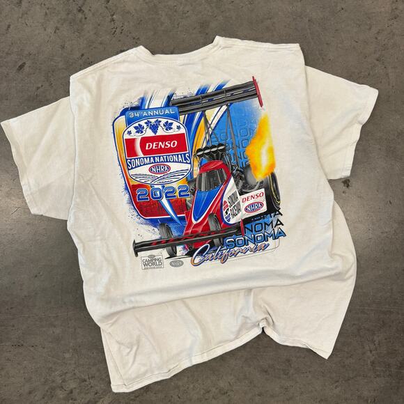 Vintage Y2K Racing NHRA Sonoma California Graphic Grunge Tee XL - Picture 1 of 5